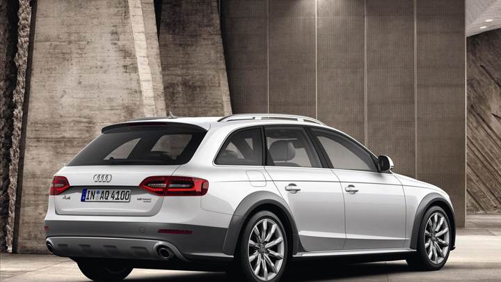 Side BAck Pose Of Audi A4 Allroad Quattro In White